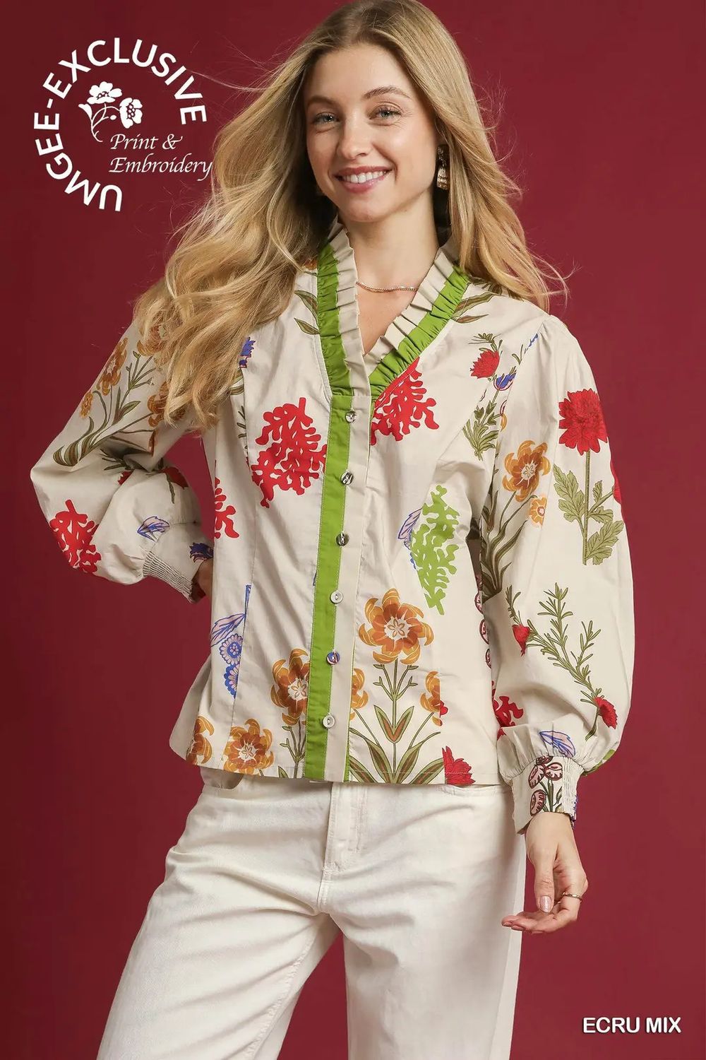 Floral Button-Down Blouse