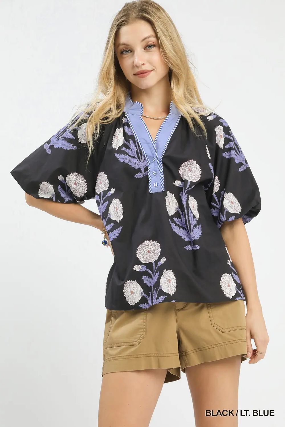 Floral Print V-Neck Top