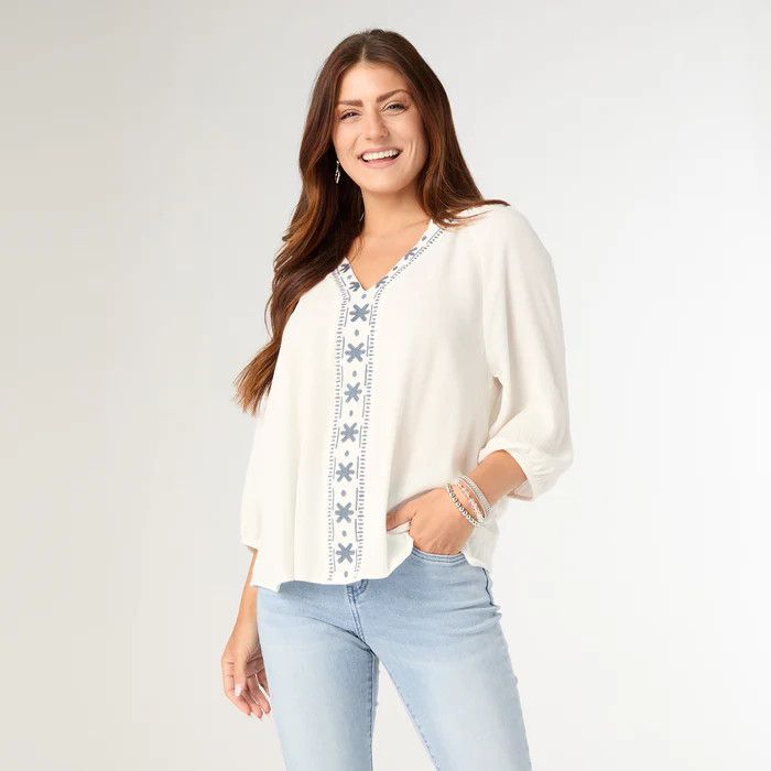 Abi V-Neck Top - White