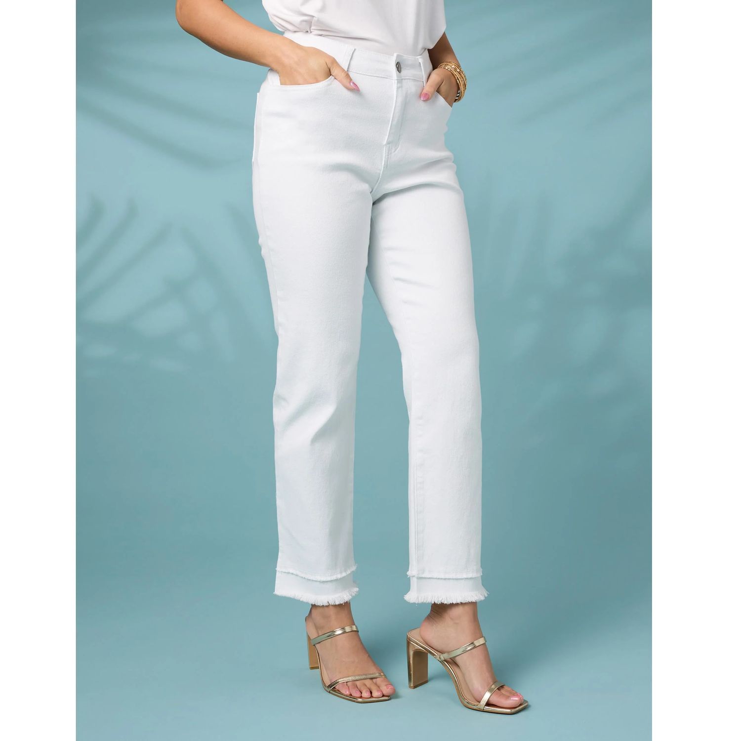Mary Straight Ankle with Double Fringe Pant, Size: XL