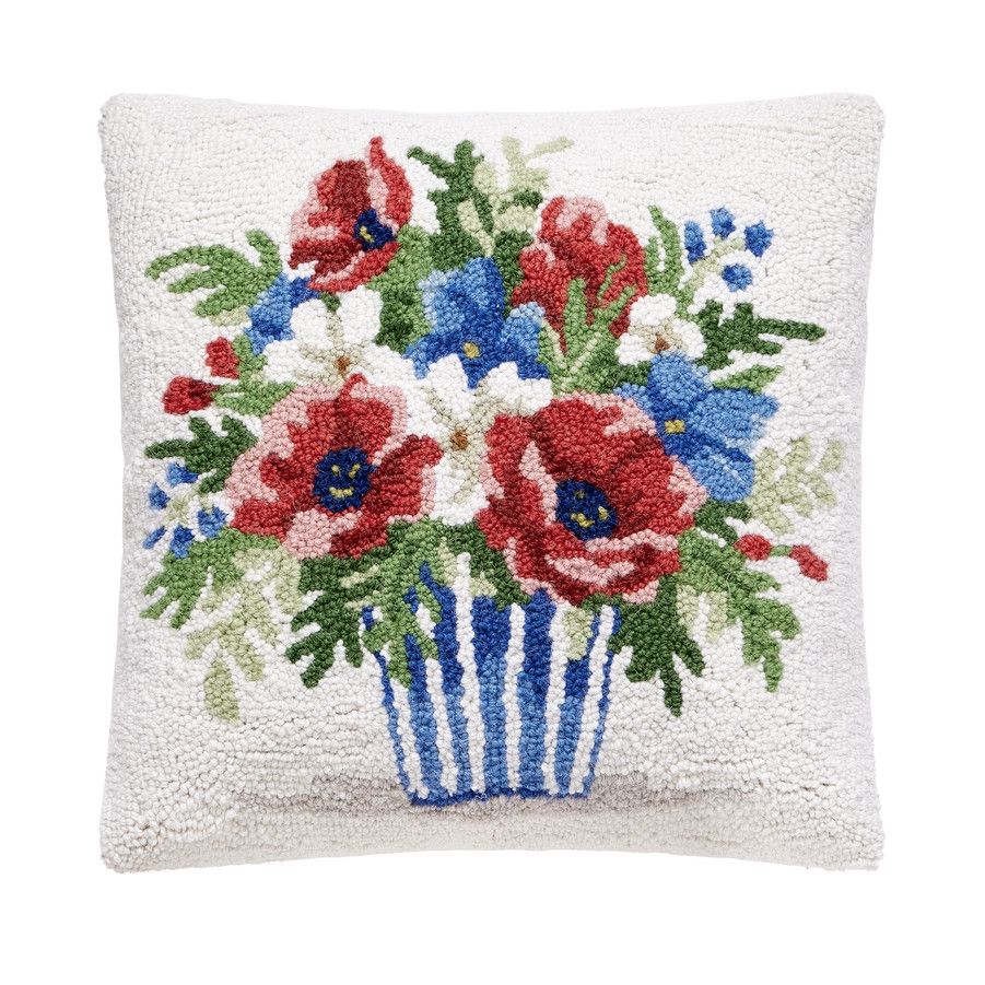 Patriotic Poppies Pillow 16"x16"