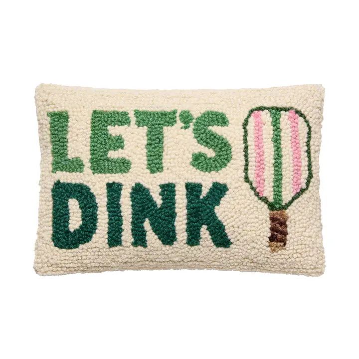 Let's Dink Hook Pillow 8x12"