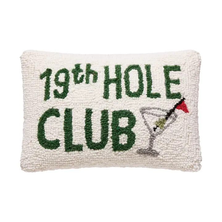 19th Hole Club Hook Pillow 8x12"