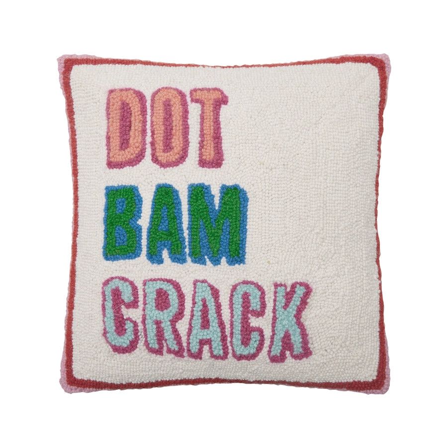 Dot Bam Crack Hook Pillow 16x16"