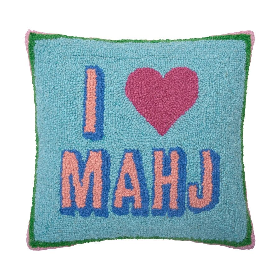 I Love Mahj Hook Pillow 14x14"