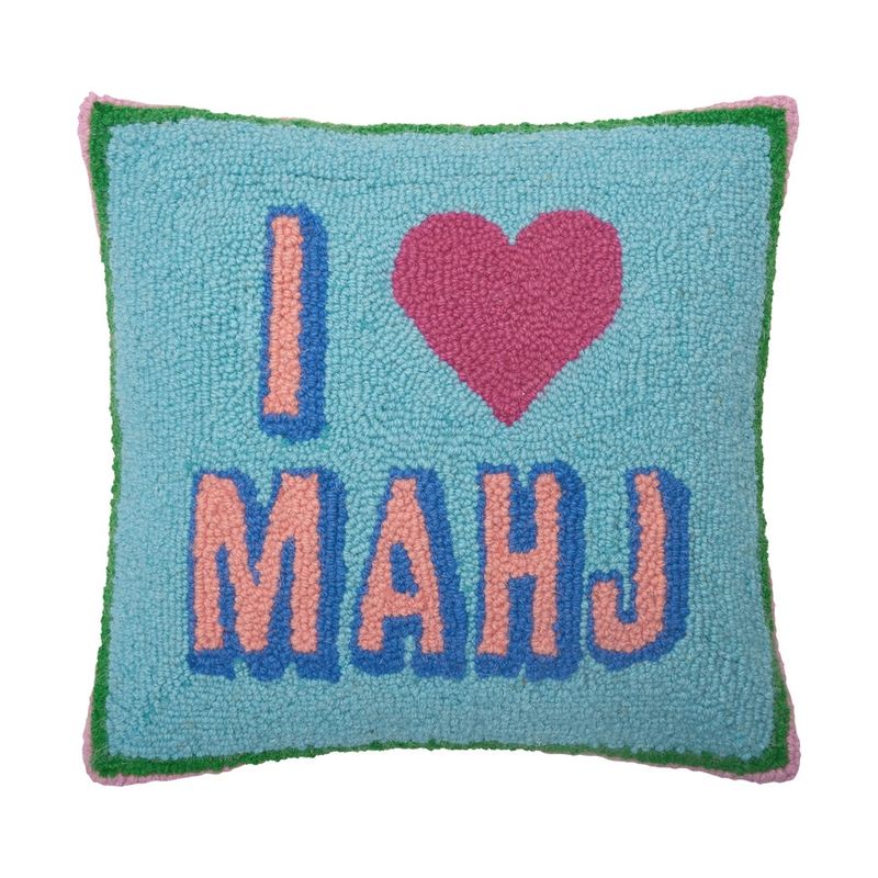 I Love Mahj Hook Pillow 14x14"