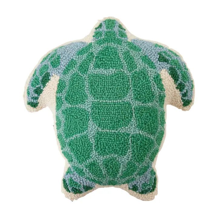 Shaped Sea Turtle Hook Pillow 14x14"