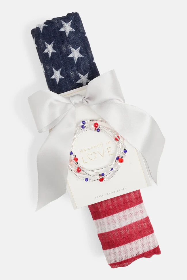 Grand Ol' Flag Scarf &amp; Bracelet Set