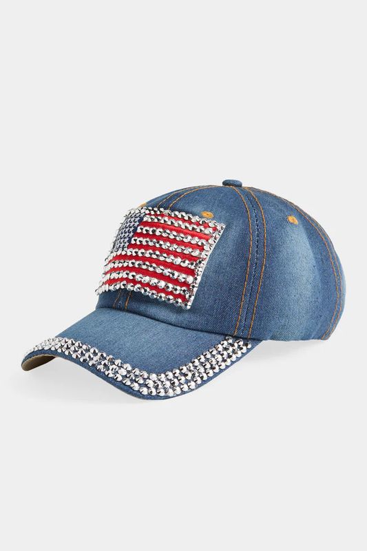Bedazzled Flag Hat
