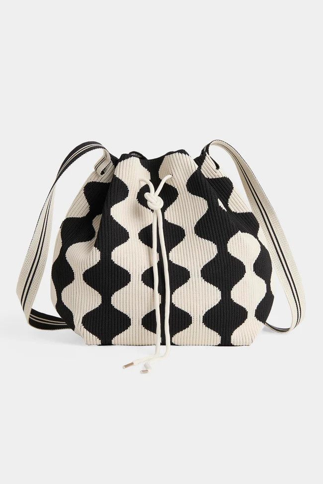 Addie Printed Crossbody, Color: Black/White