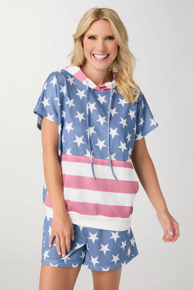 Independence Day Short Sleeve Hoodie