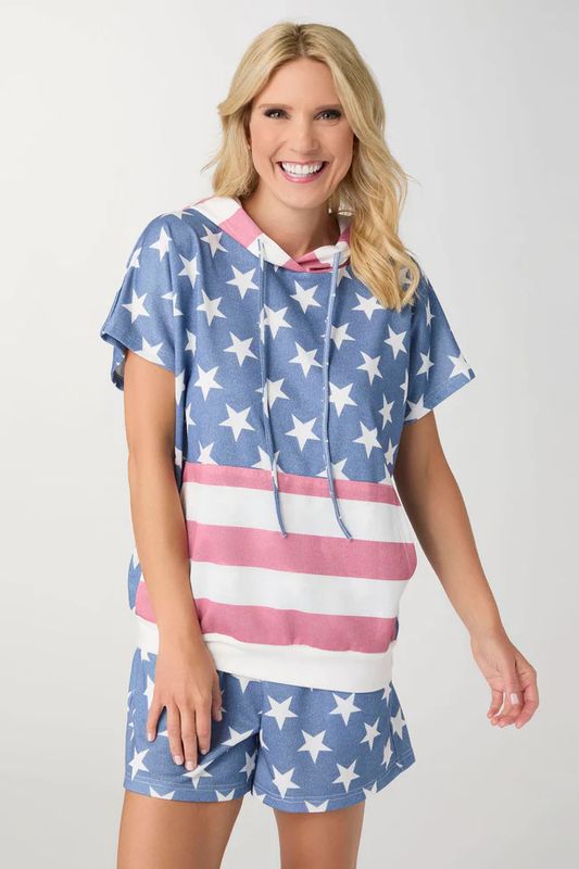 Independence Day Short Sleeve Hoodie