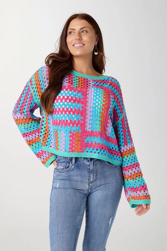Kasey Long Sleeve Crochet Top