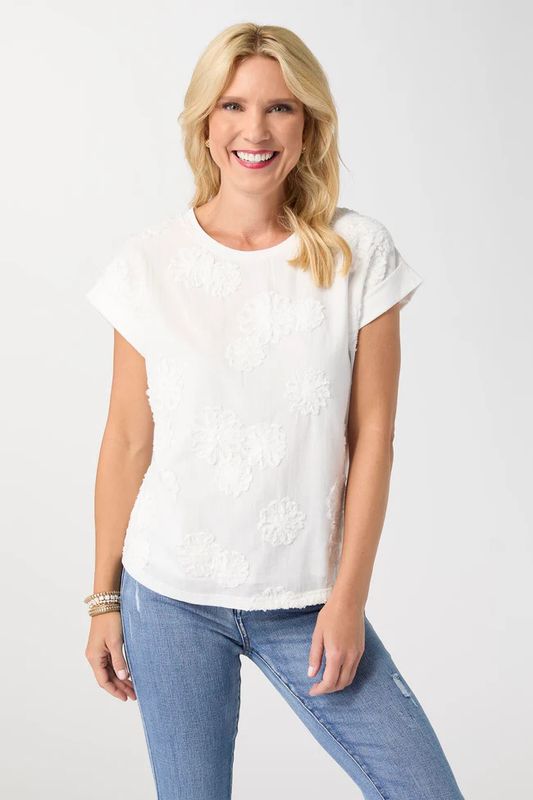 Reese Cap Sleeve Floral Applique