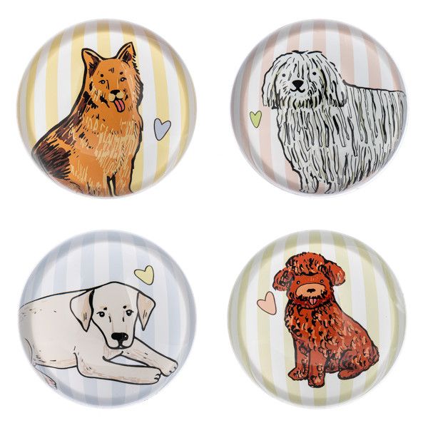 Dog Paperweight Striped Background