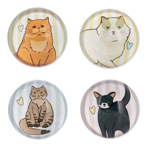 Cat Paperweight Striped Background