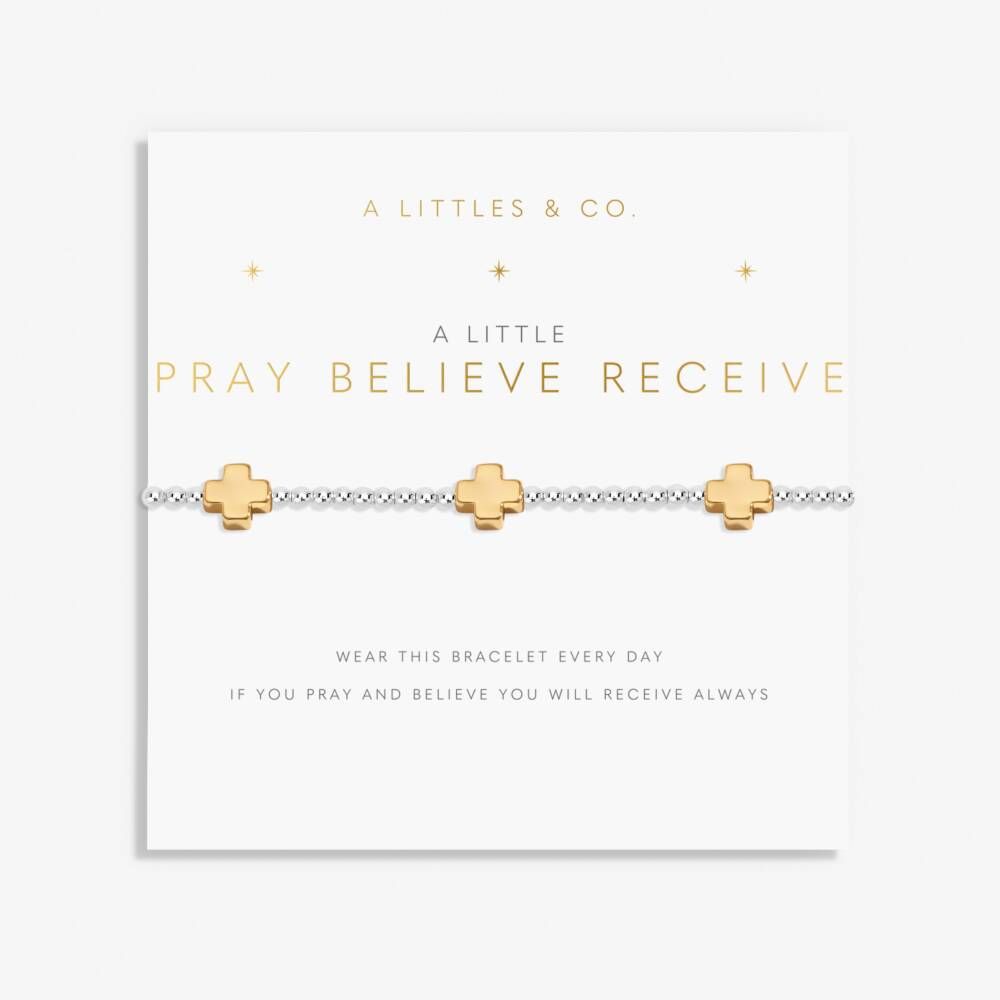 A Little Pray Believe Receive Silver Bracelet