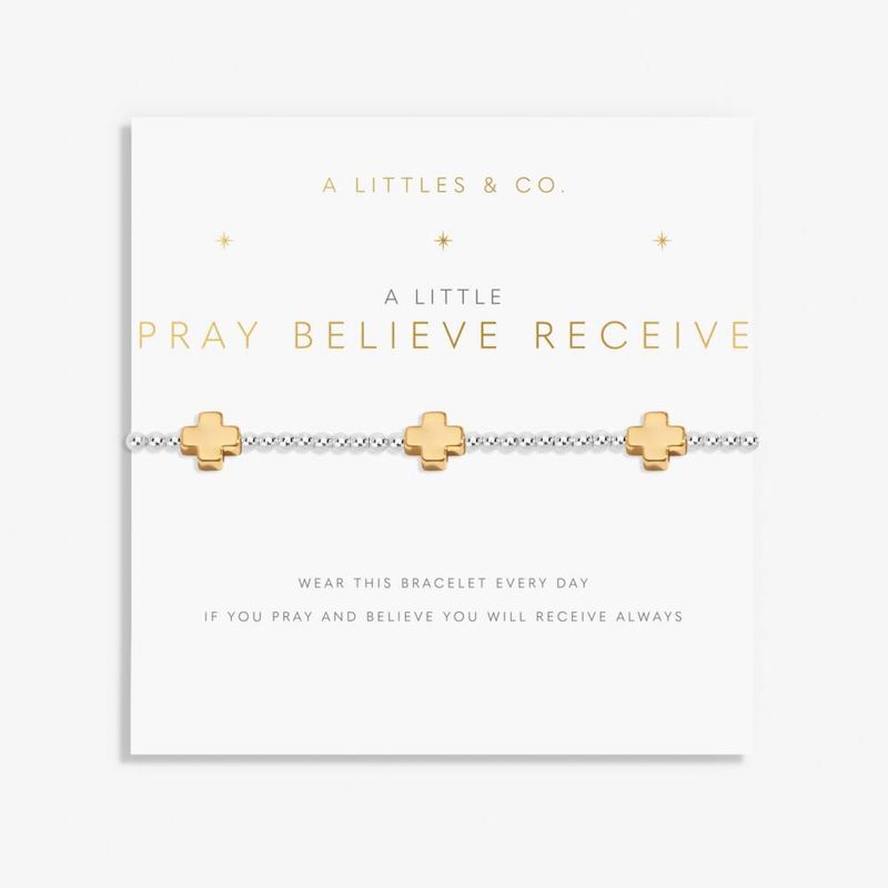 A Little Pray Believe Receive Silver Bracelet
