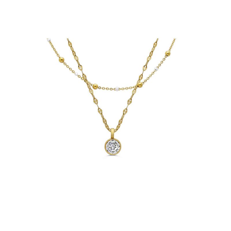 Here’s the Skinny 2 Pack Necklaces Clear/Gold