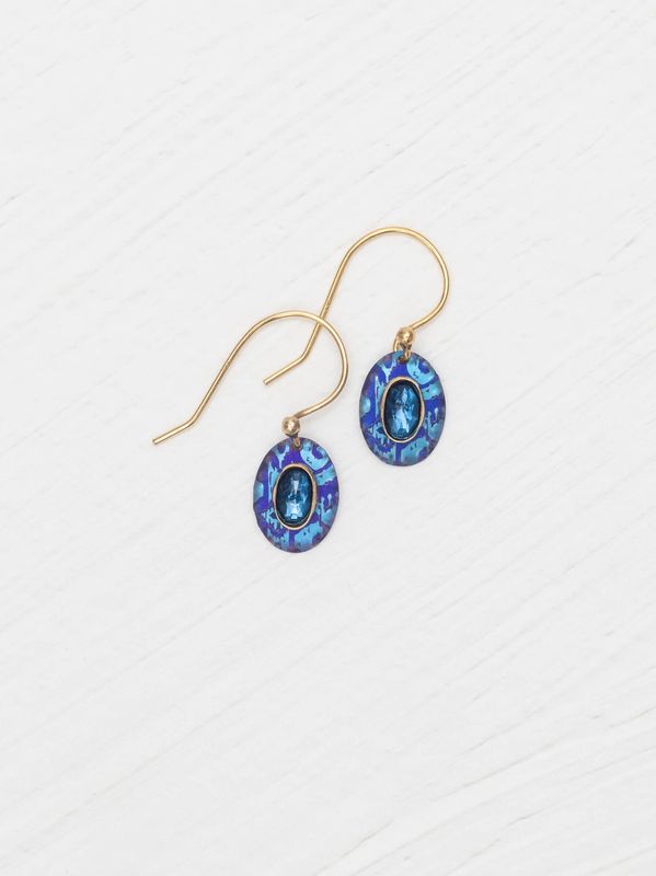 Gracie Oval Earrings: Sapphire Blue