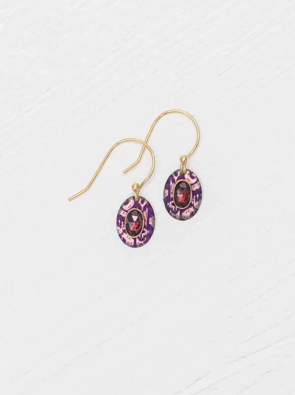 Gracie Oval Earrings: Vintage Burgundy
