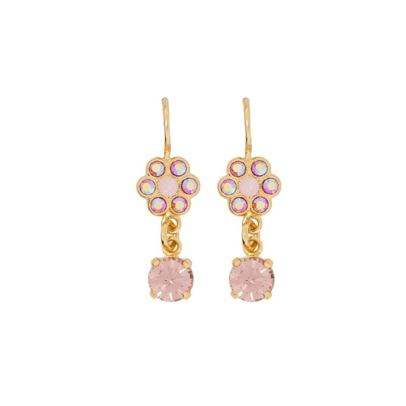 Mariana Flower Cluster and Dangle Earring "Flamingo"