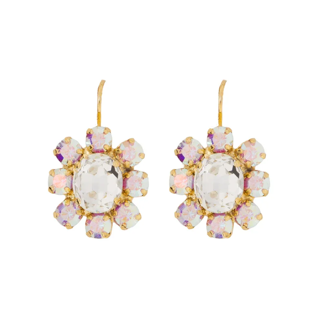Mariana Large Oval Halo Earrings in "Winds of Change" YG