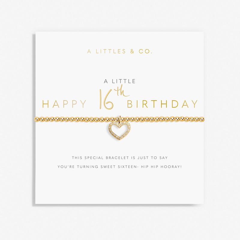 A Little Happy 16th Birthday Bracelet Gold