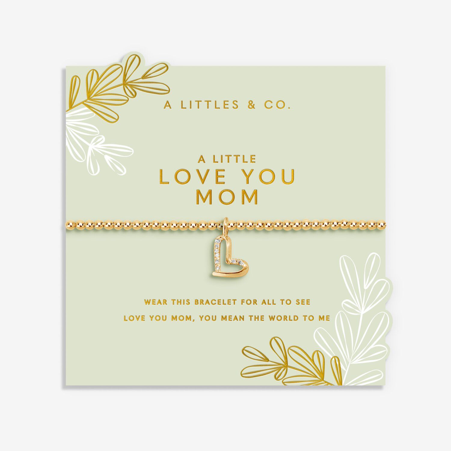Mother’s Day A Little’Love You Mom” Bracelet  Gold