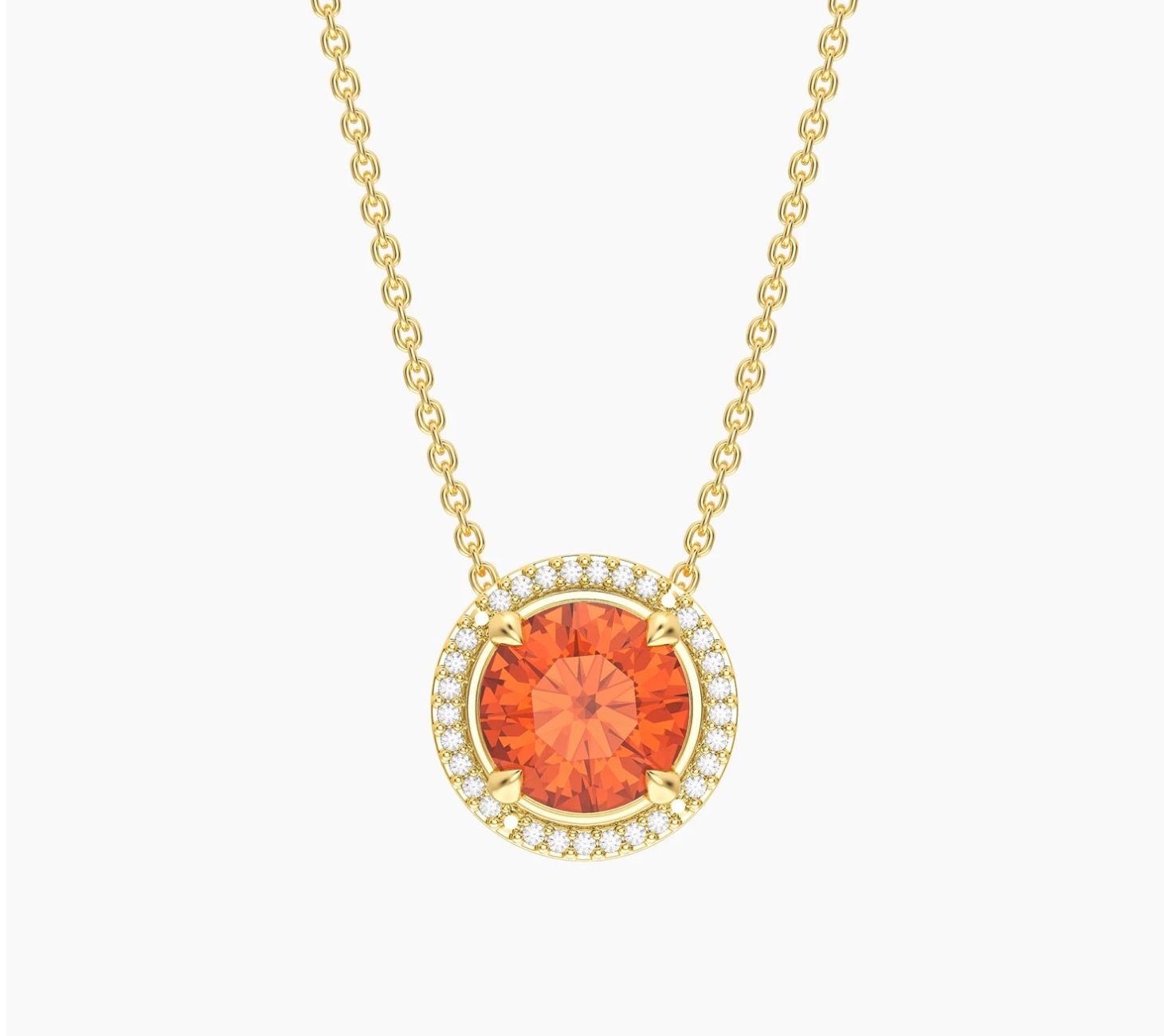 Waterproof Garnet Birthstone Pendant Necklace