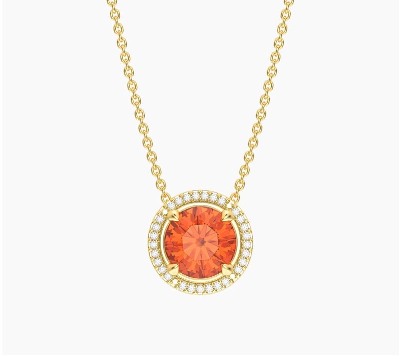 Waterproof Garnet Birthstone Pendant Necklace
