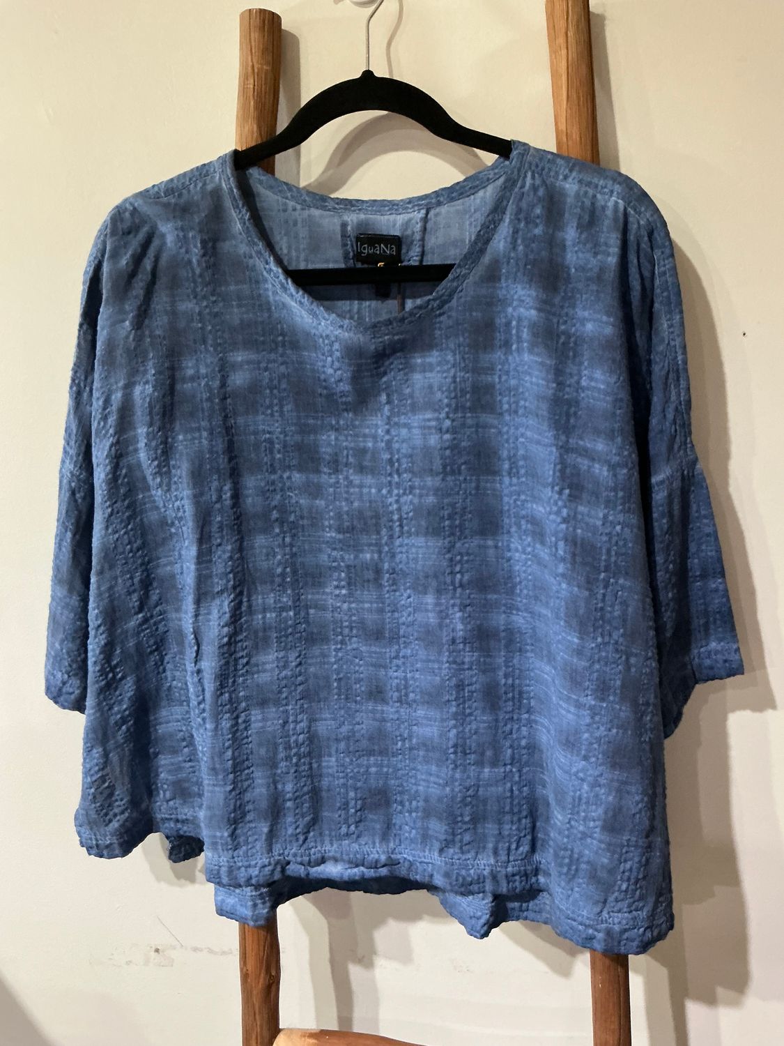 Wide Short Tee Cotton Indigo