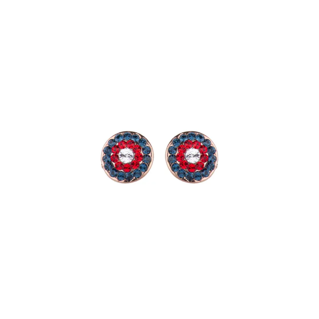 Mariana Small Pave Leverback Earrings "Americana" RO