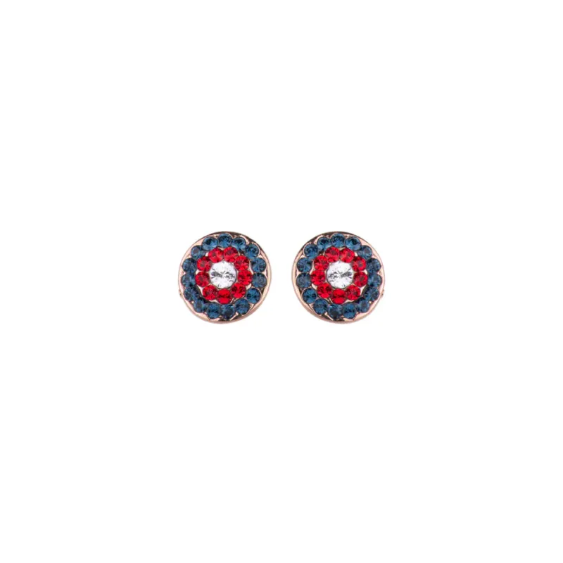 Mariana Small Pave Leverback Earrings "Americana" RO
