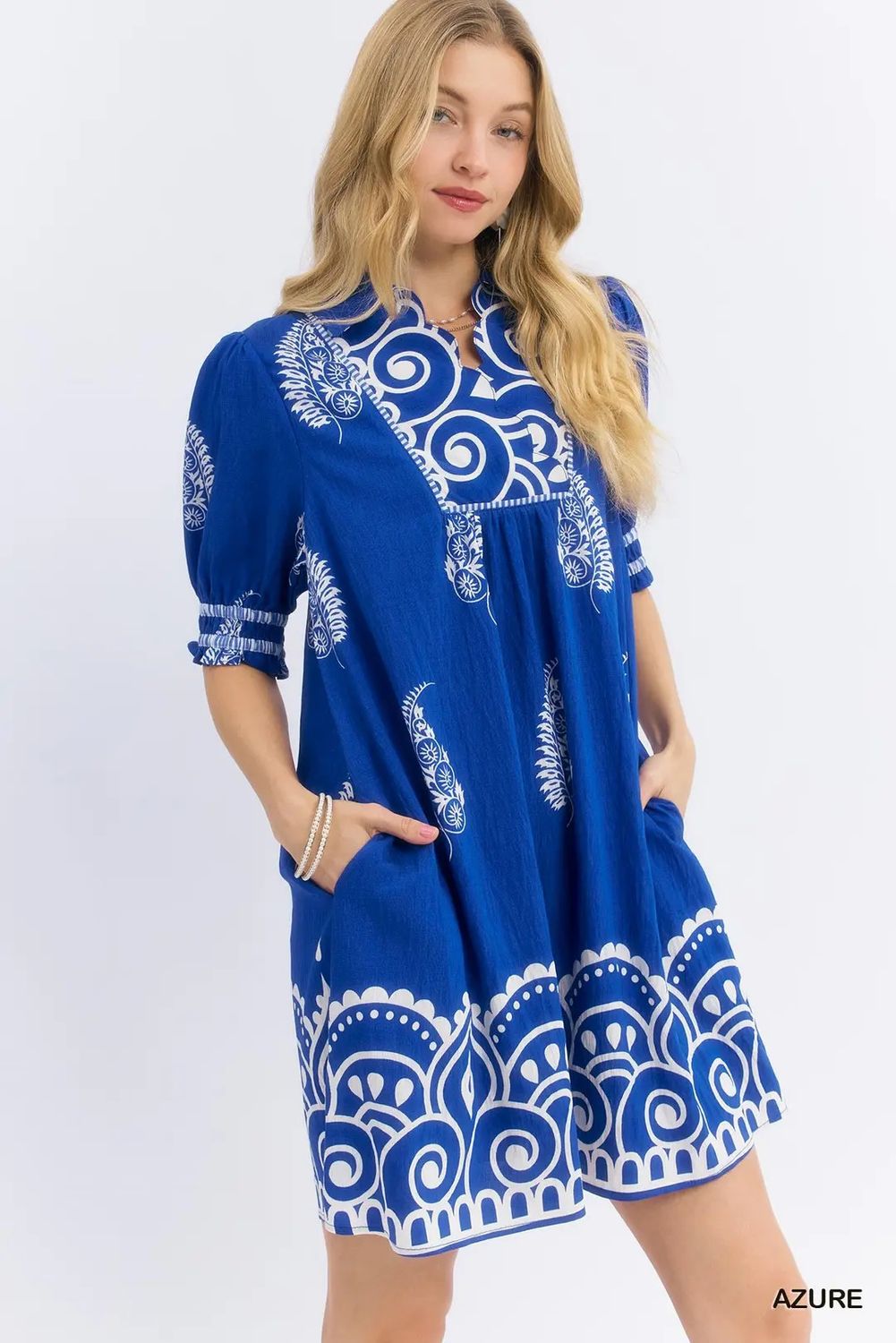 Paisley Mandala Print Babydoll Dress