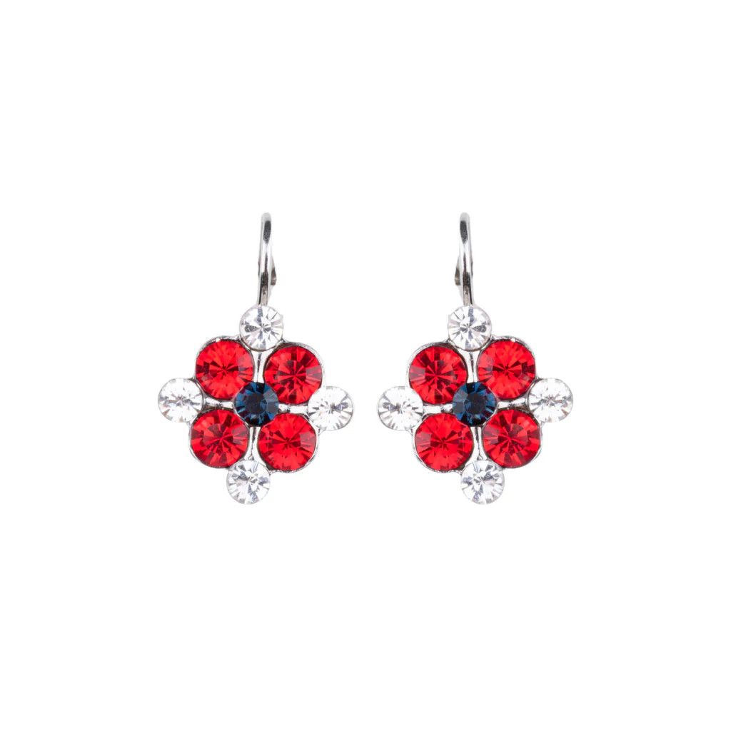 Mariana ”Red, White &amp; Blue" Large Pansy  Earrings RO