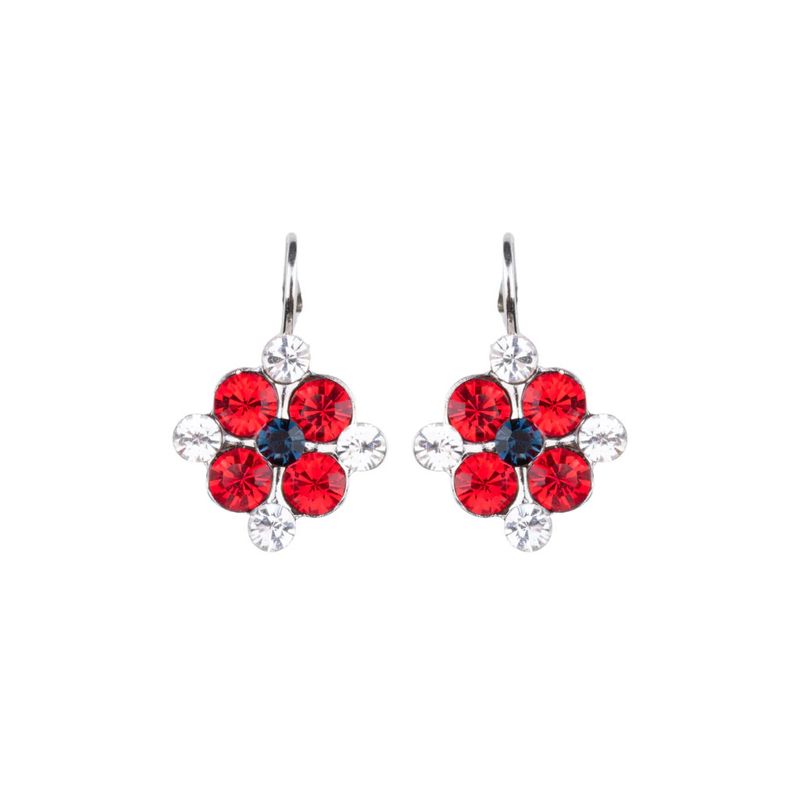 Mariana ”Red, White &amp; Blue" Large Pansy  Earrings RO