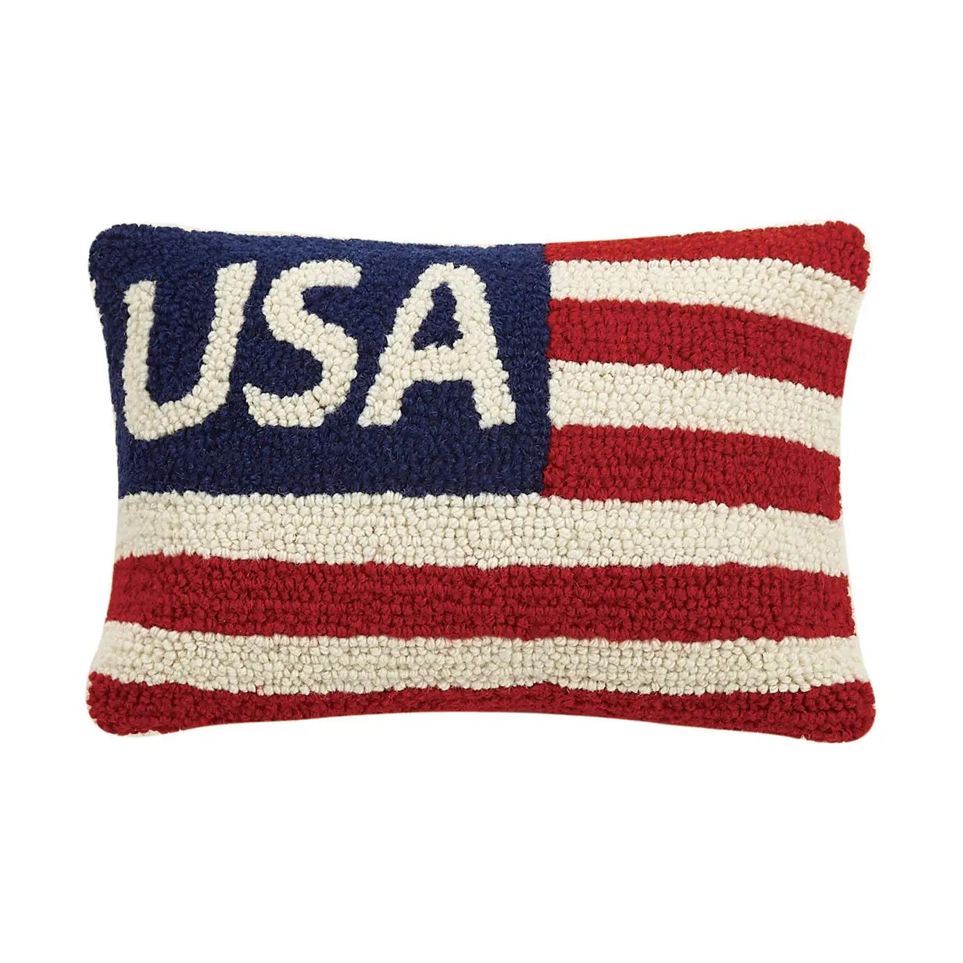 USA Flag Hook Pillow 8x12"