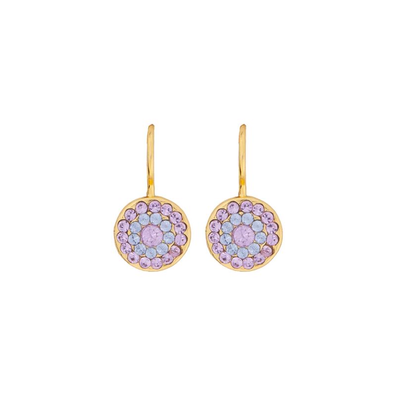 Mariana Petite Pavé Leverback Earrings in "Lavender Fields" YG