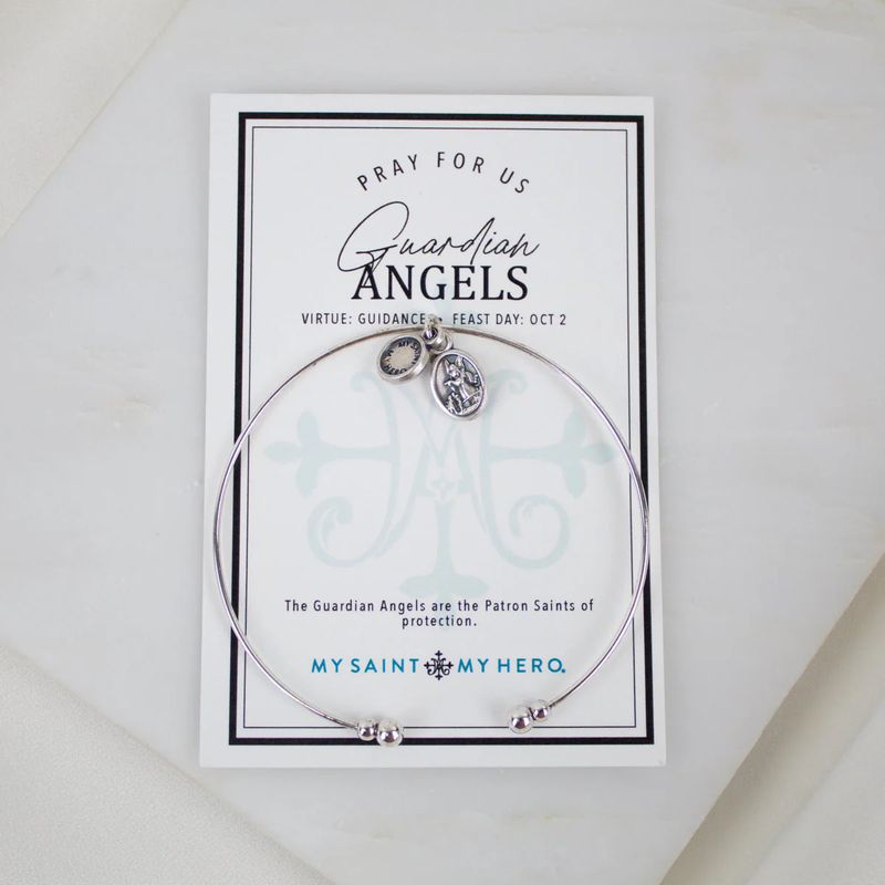Whisper Bangle St Michael/Guardian Angel Silver