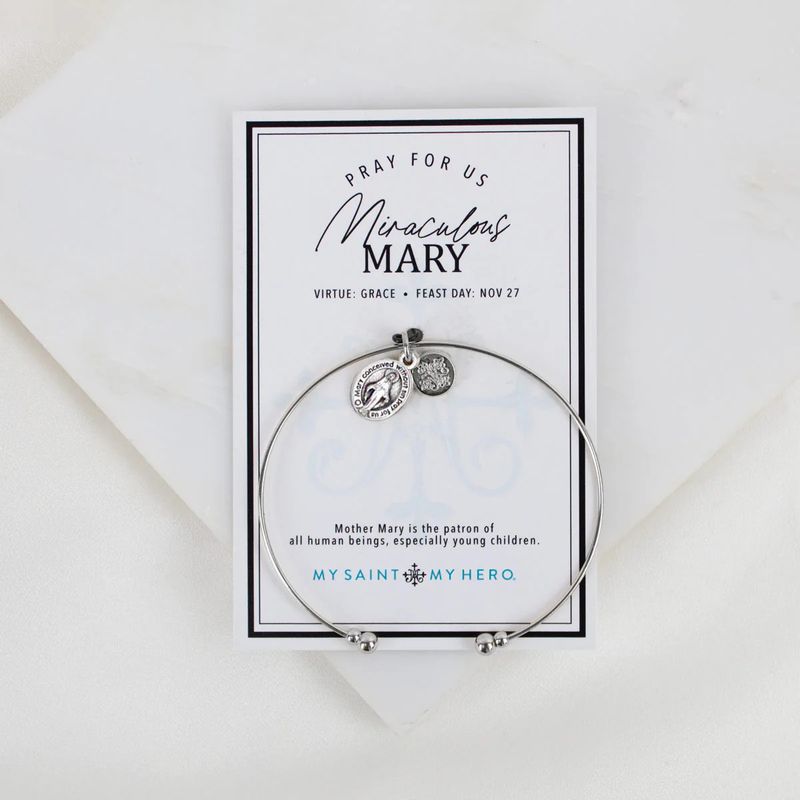 Whisper Bangle Miraculous Mary Silver