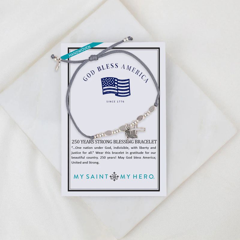 God Bless America Silver Bracelet
