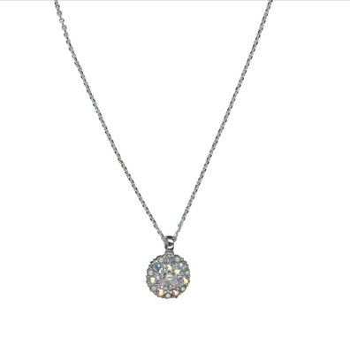 Guardian Angel “Pearl Aurora Borealis” Necklace-Pearl/Clear-Silver