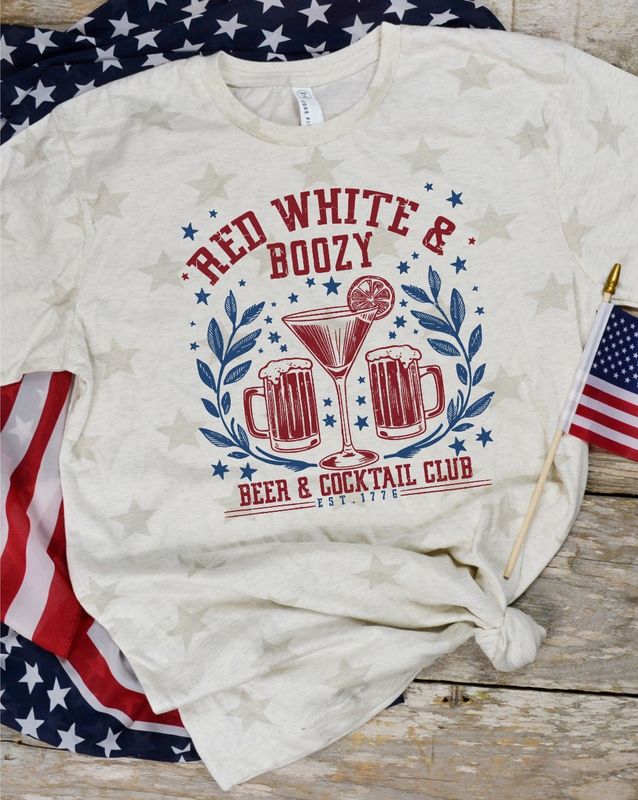 Stars Red White and Boozy Beer Tee