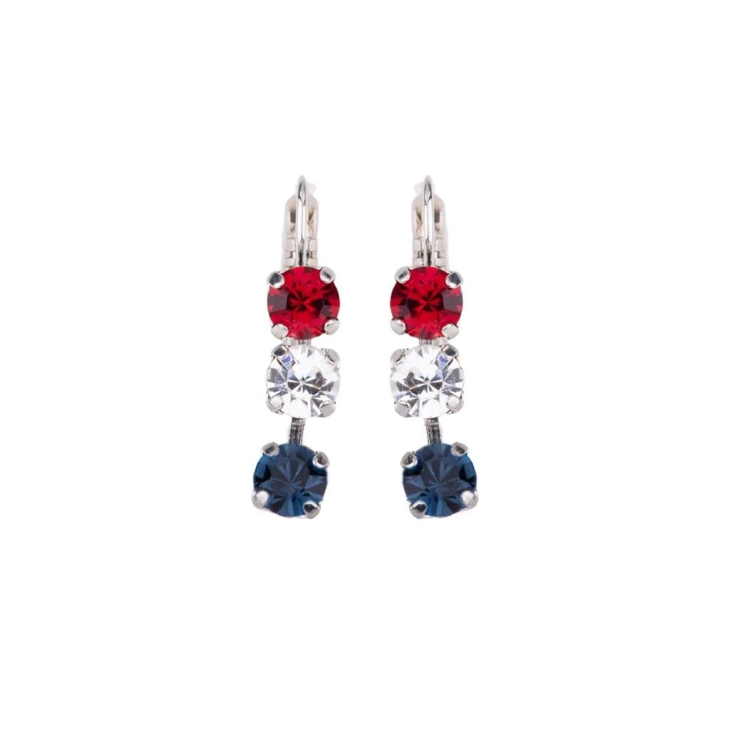 Mariana Small Three Stone Earrings in "Americana" ROEarring