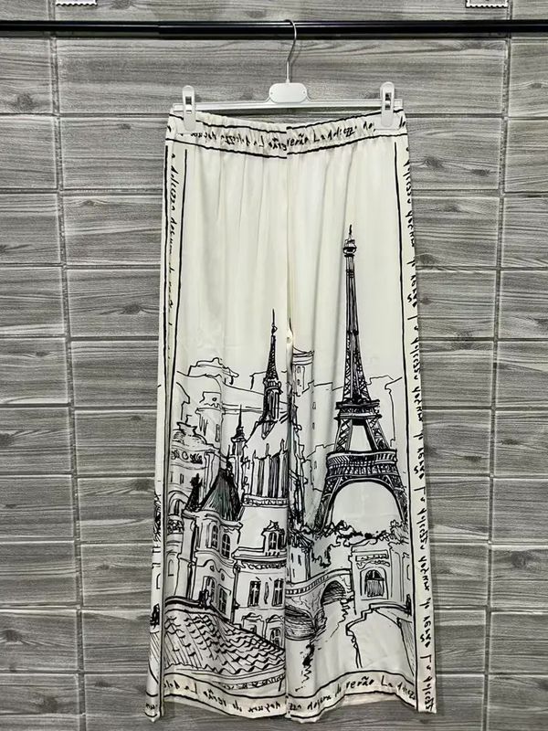 Paris Print Pants Ecru One Size