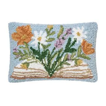 Flower Book Hook Pillow 8x12"