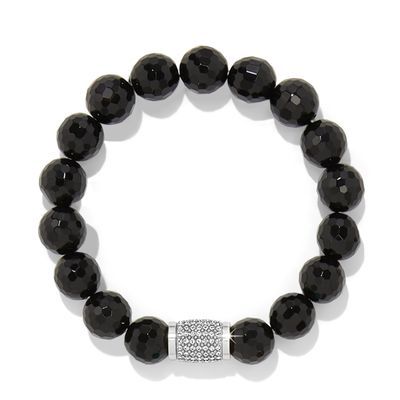 Meridian Solis Black Bead Stretch Bracelet