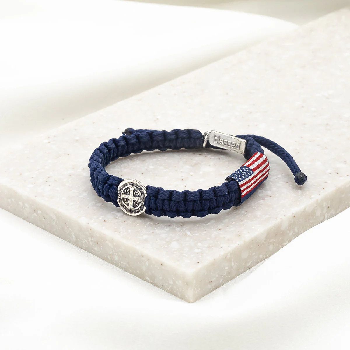 God Bless America Blessing Bracelet Navy