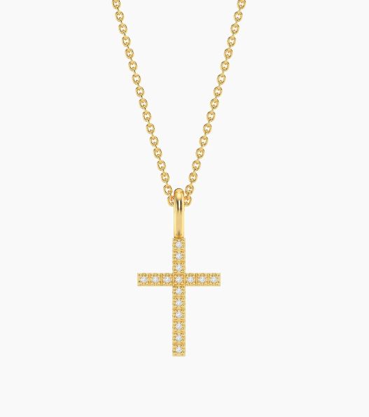 Waterproof Believe Cross Pendant Necklace Gold